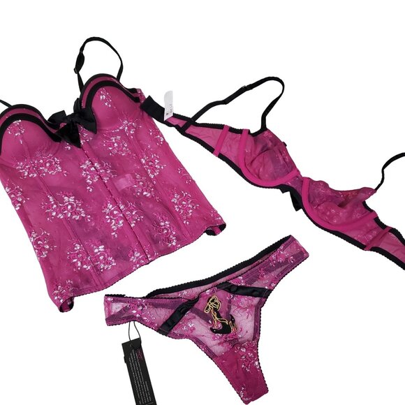 Pussycat Dolls by Robin Antin Shhh womens intimate Set size small bra 34 B nwt - Picture 2 of 13
